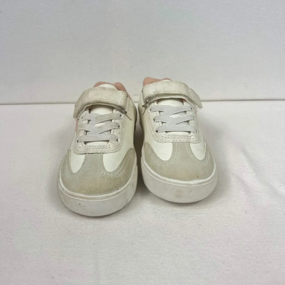 GUC OshKosh B'Gosh White Pink Strap Sneaker Shoe ROB-G Girls Size 7M